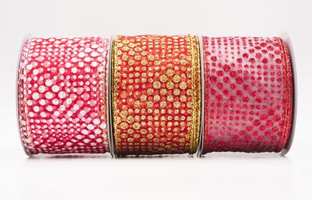 Glittery Polka Dot Celebration Wired Ribbon - Glittery Polka Dot Celebration Wired Ribbon